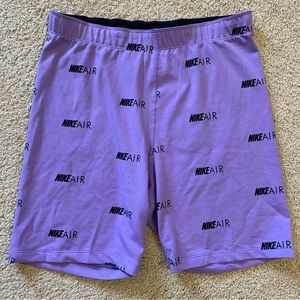 Women’s Nike Air Logo Purple Bike Shorts size Large